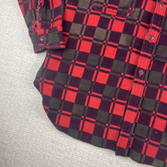 Vintage Champion Flannel Shirt Mens Size 15 1/2 Red 1970 Distressed Plaid (Read - Picture 4 of 16